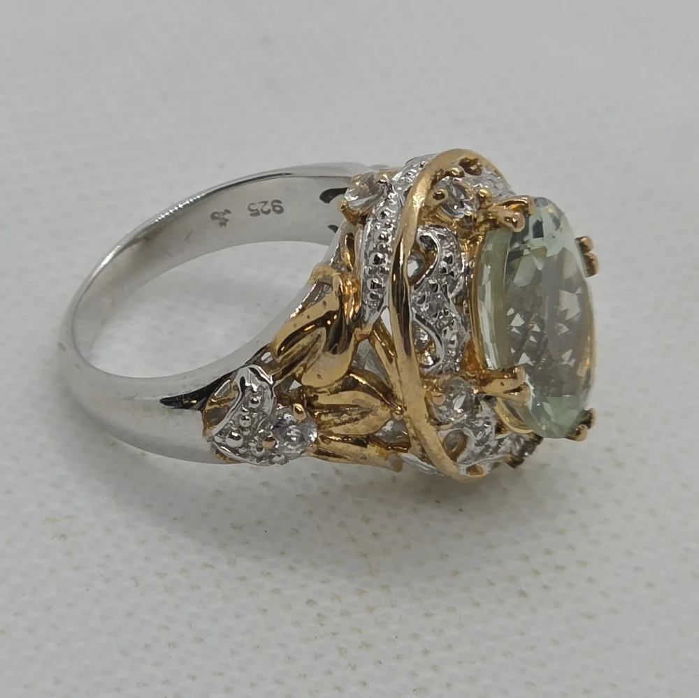 Like New Spectacular Rare Estate Victoria Wieck Genuine Prasiolite Ring - Picture 3 of 15